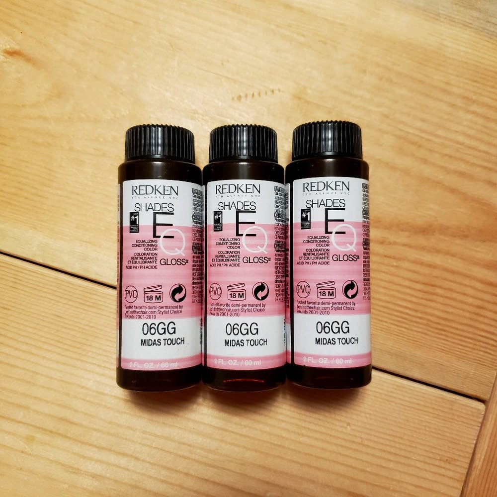 Set of 3 Redken Shades EQ Gloss 06GG Midas Touch 2 FL OZ